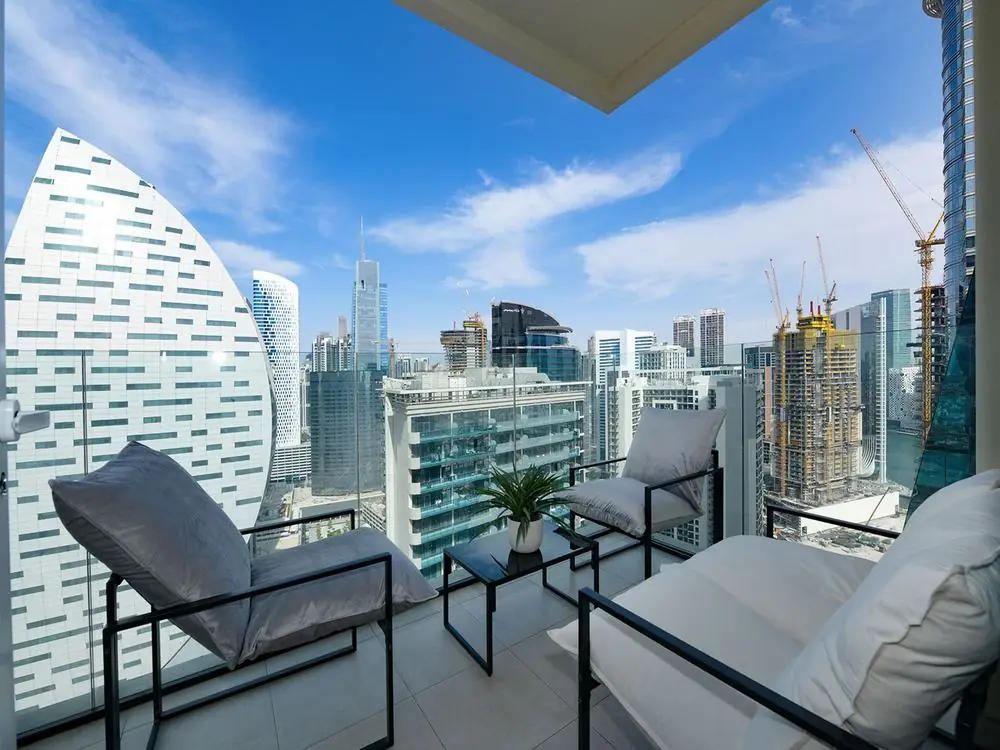Balcony overlooking Business Bay, Urban Oasis